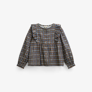 Ternet bomuldsbluse med flæser Kids - Blue | 101495 Penny