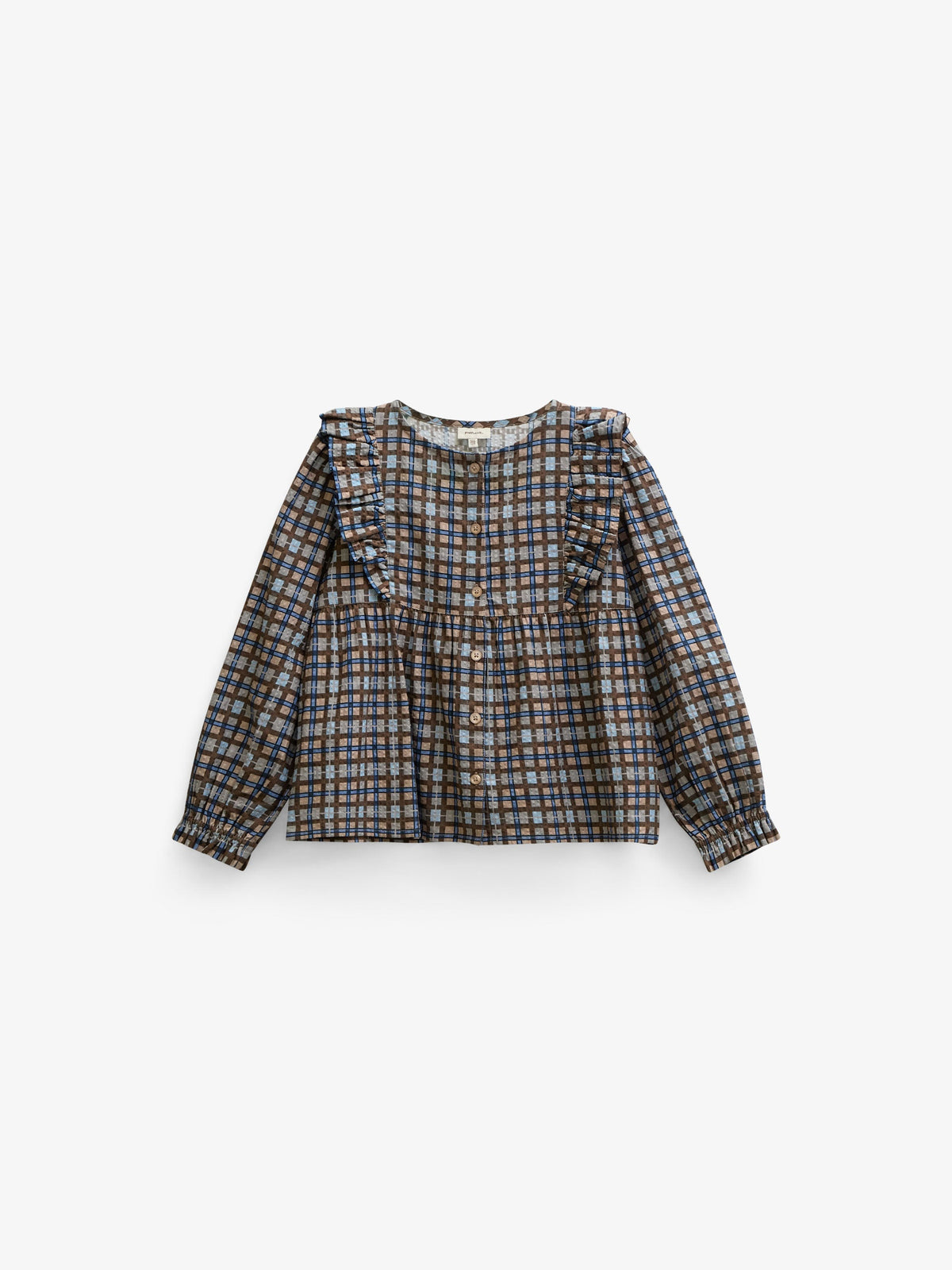 Ternet bomuldsbluse med flæser Tween - Blue | 101496 Penny