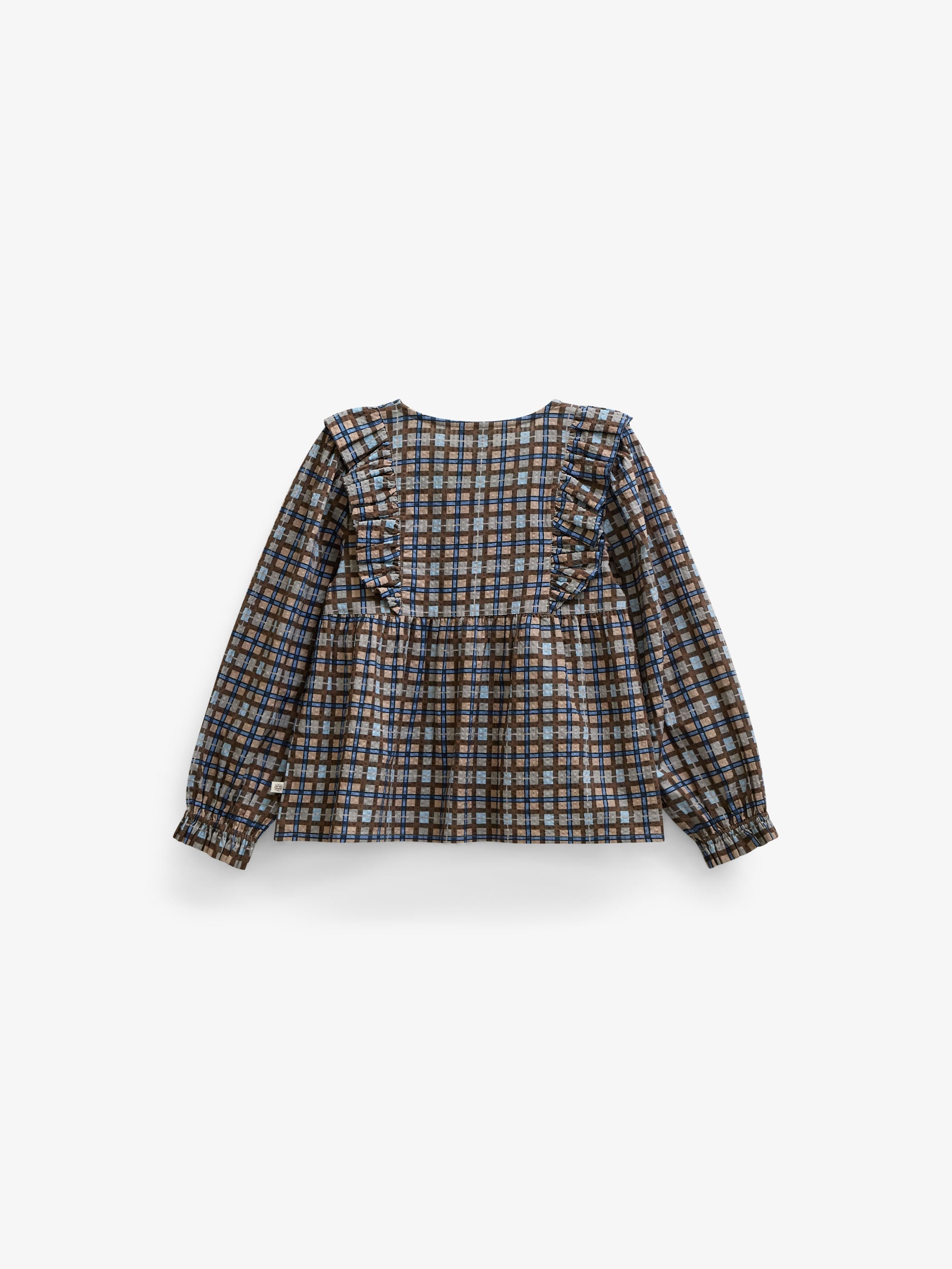 Ternet bomuldsbluse med flæser Kids - Blue | 101495 Penny