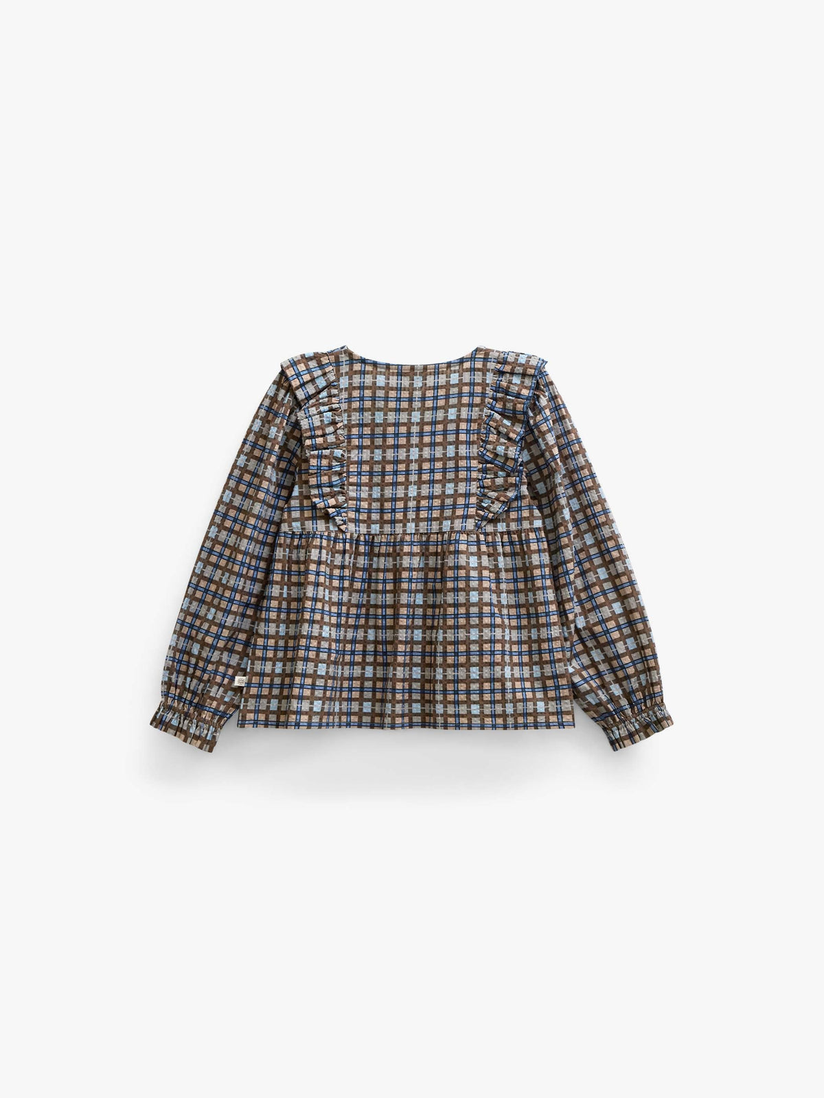 Ternet bomuldsbluse med flæser Kids - Blue | 101495 Penny
