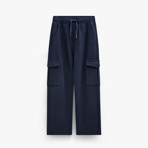 Cargo-joggingbukser i struktureret sweatkvalitet Tween - Navy | 101511 Wilder