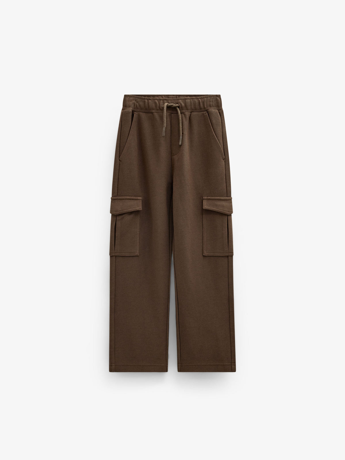 Cargo-joggingbukser i struktureret sweatkvalitet Tween - Brown | 101512 Wilder