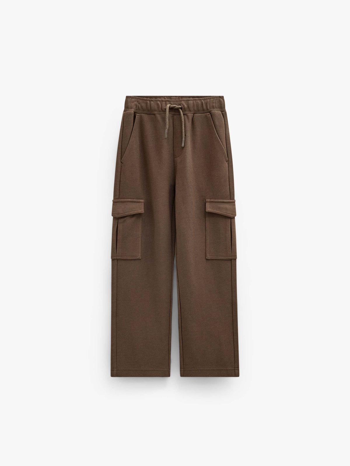 Cargo-joggingbukser i struktureret sweatkvalitet Tween - Brown | 101512 Wilder