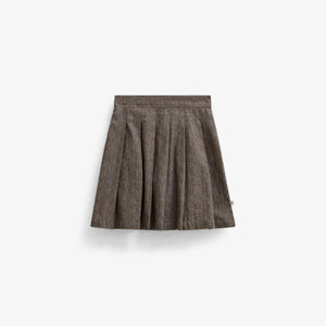 Bomuldsnederdel med sildebensmønster Kids - Dark Brown | 101520 Susse