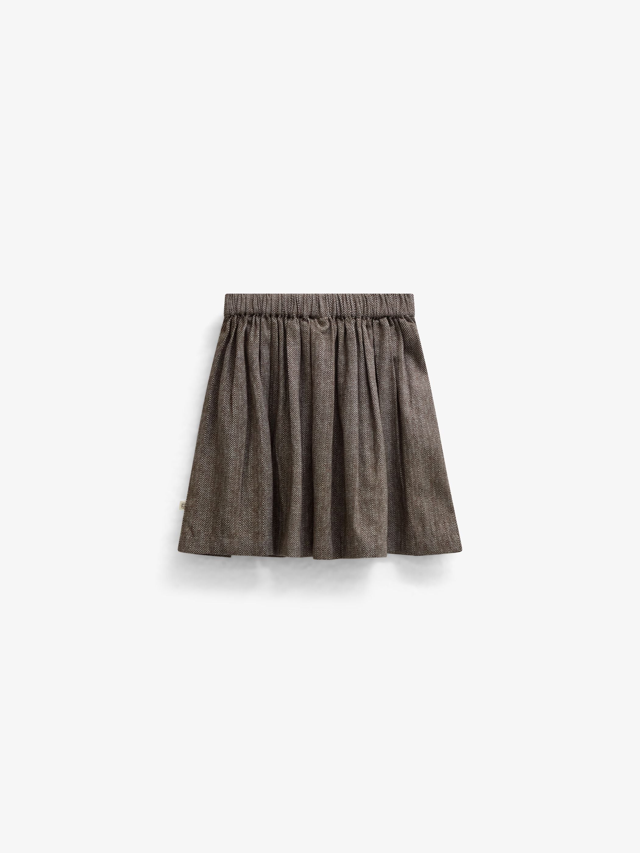 Bomuldsnederdel med sildebensmønster Kids - Dark Brown | 101520 Susse