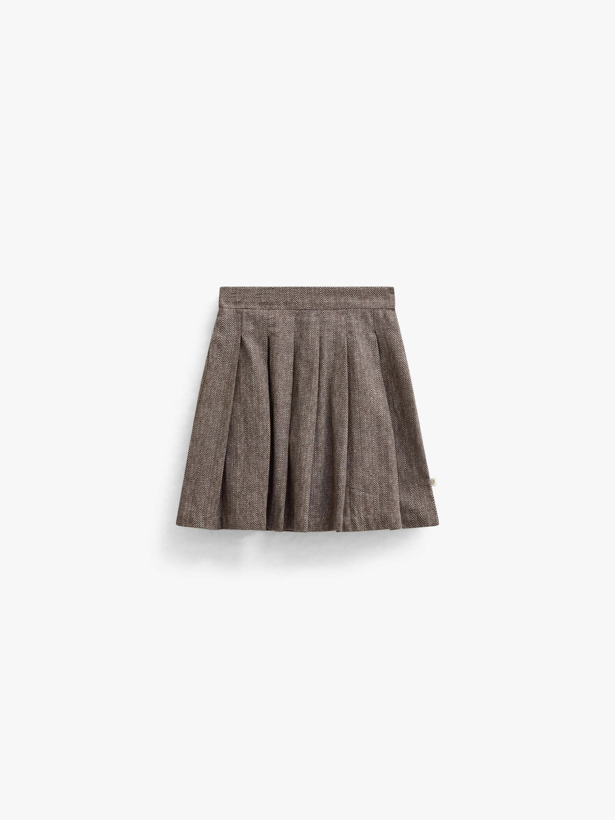 Bomuldsnederdel med sildebensmønster Kids - Dark Brown | 101520 Susse