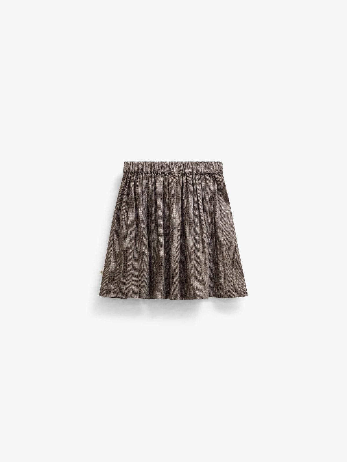 Bomuldsnederdel med sildebensmønster Kids - Dark Brown | 101520 Susse