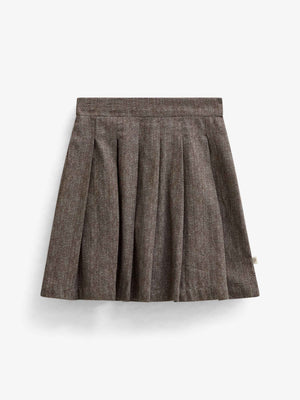 Bomuldsnederdel med sildebensmønster Tween - Dark Brown | 101521 Susse