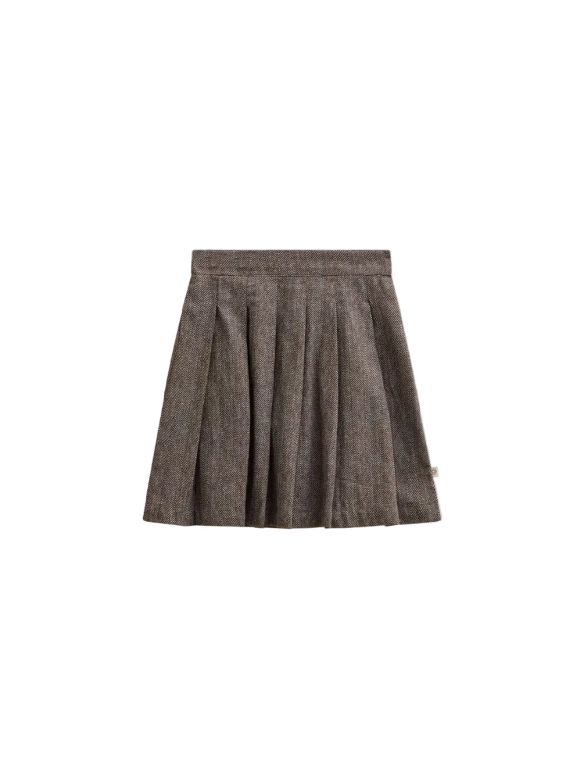 Bomuldsnederdel med sildebensmønster Kids - Dark Brown | 101520 Susse