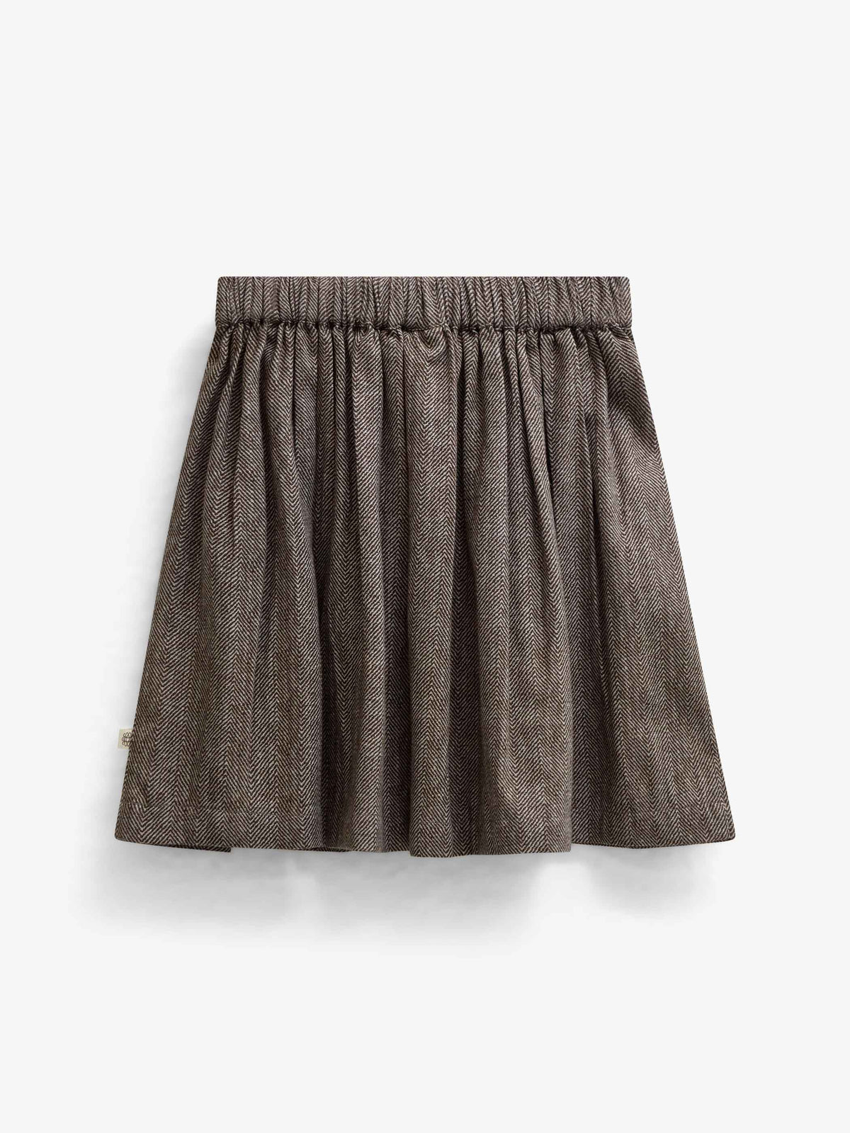 Bomuldsnederdel med sildebensmønster Kids - Dark Brown | 101520 Susse