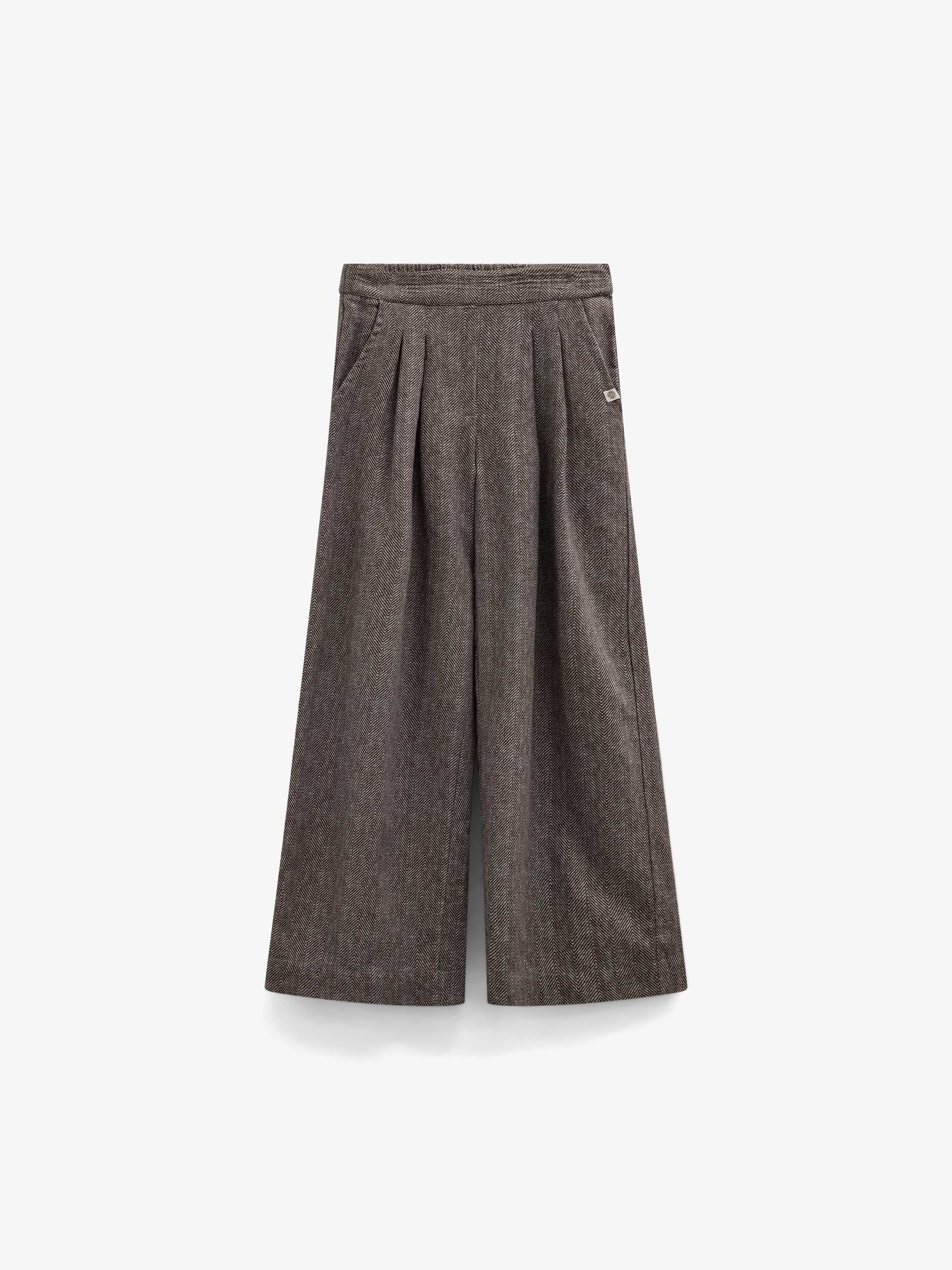 Bomuldsbukser med sildebensmønster Tween - Dark Brown | 101522 Susse