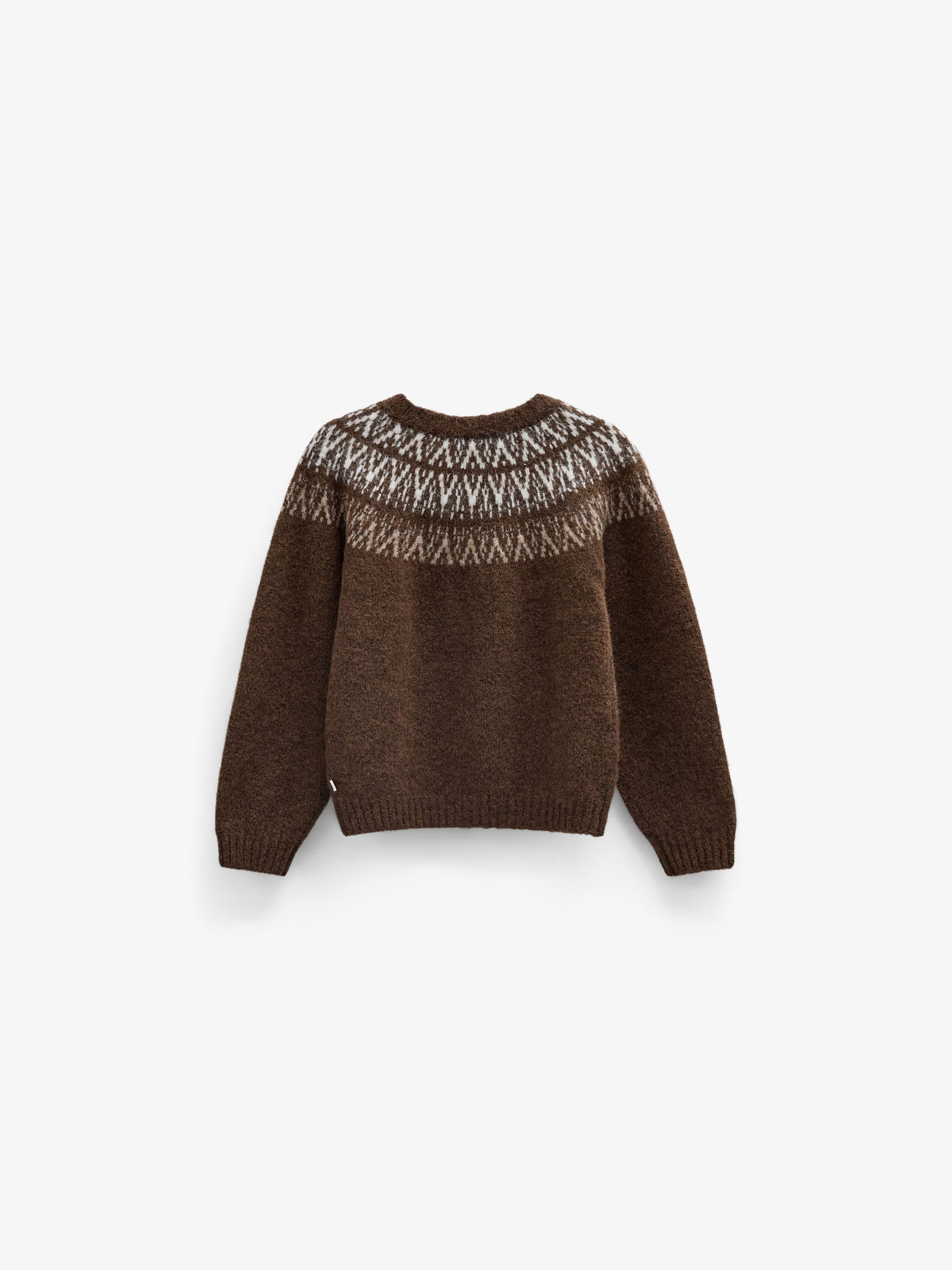 Jacquardstrikket cardigan Tween - Brown | 101524 Daniella