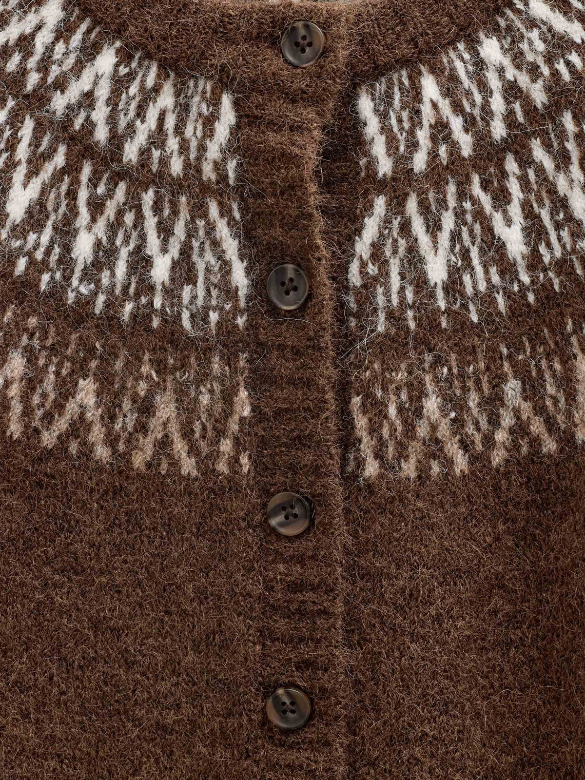 Jacquardstrikket cardigan Tween - Brown | 101524 Daniella