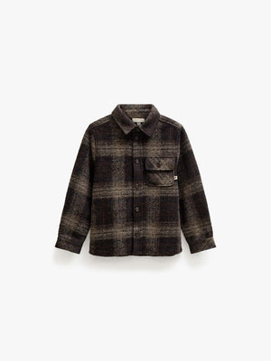 Ternet overshirt i børstet uldblanding Tween - Brown Check | 101526 Daxton