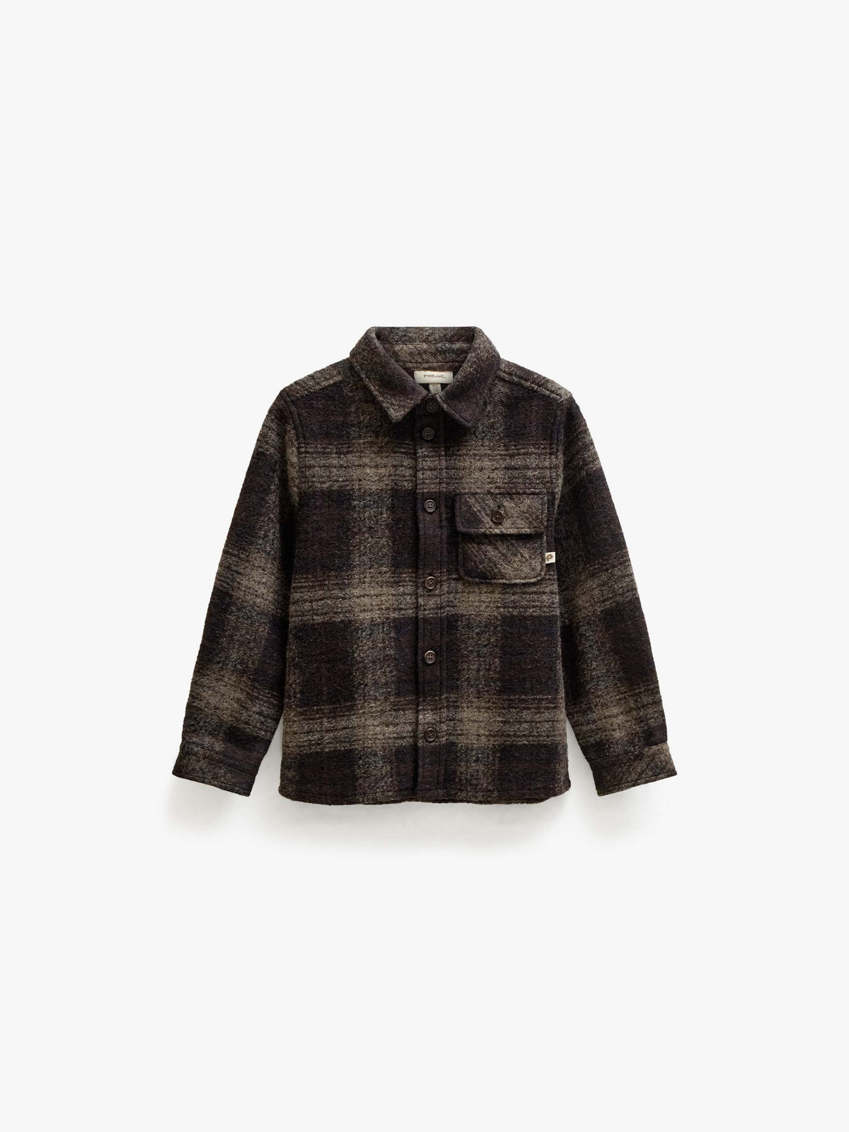 Ternet overshirt i børstet uldblanding Tween - Brown Check | 101526 Daxton