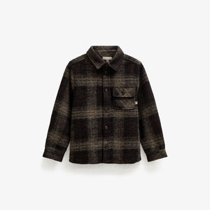 Ternet overshirt i børstet uldblanding Kids - Brown Check | 101525 Daxton