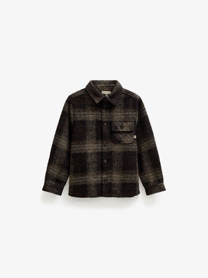 Ternet overshirt i børstet uldblanding Tween - Brown Check | 101526 Daxton