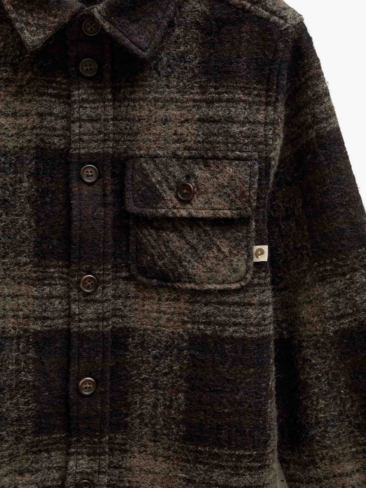 Ternet overshirt i børstet uldblanding Tween - Brown Check | 101526 Daxton