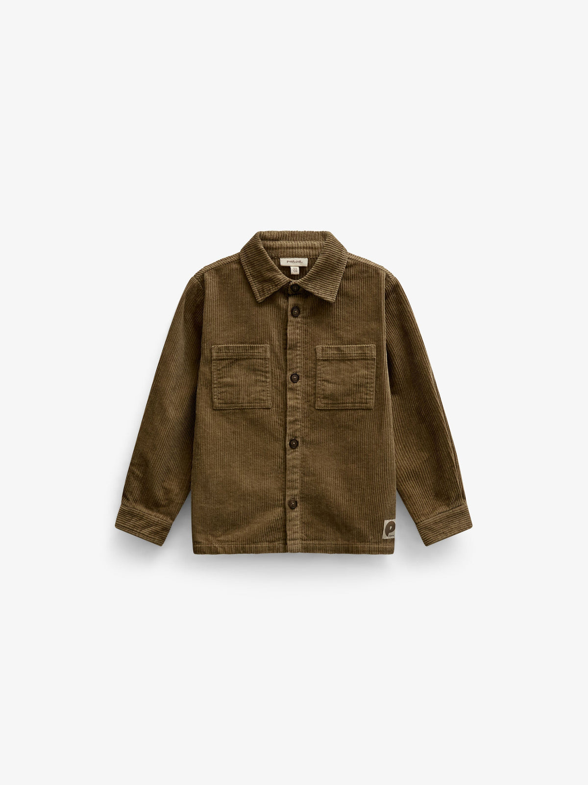 Fløjls-overshirt med påsatte lommer Tween - Khaki | 101540 Reed
