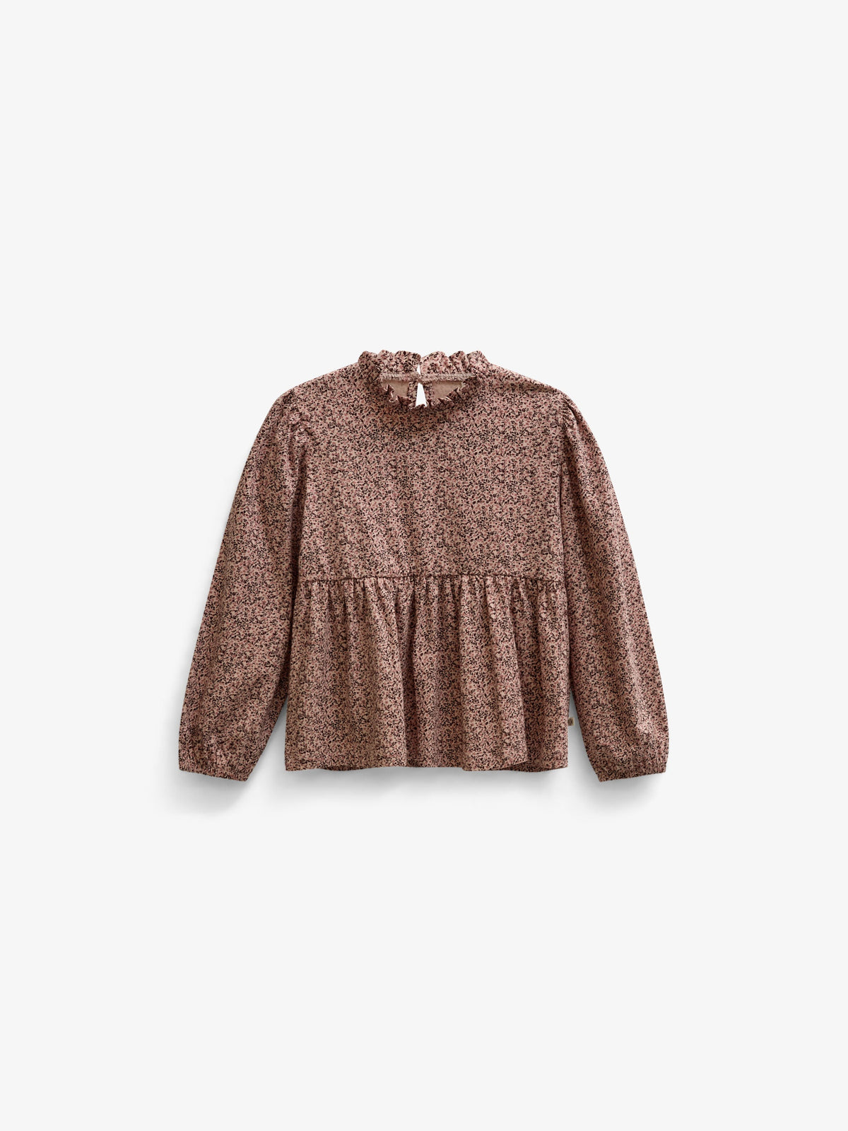 Småblomstret jerseybluse med peplum Kids - Rose/Bordeaux | 101543 Heidi