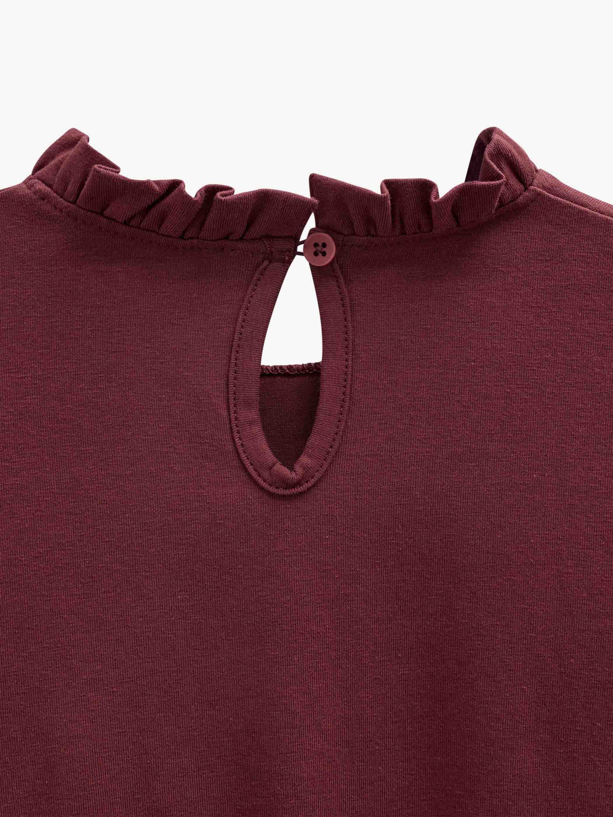 Ensfarvet jerseybluse med peplum Kids - Bordeaux | 101547 Heidi