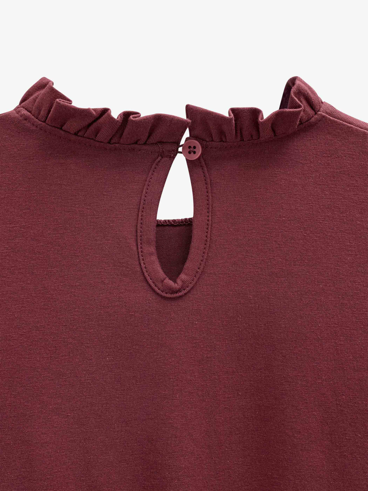 Ensfarvet jerseybluse med peplum Kids - Bordeaux | 101547 Heidi