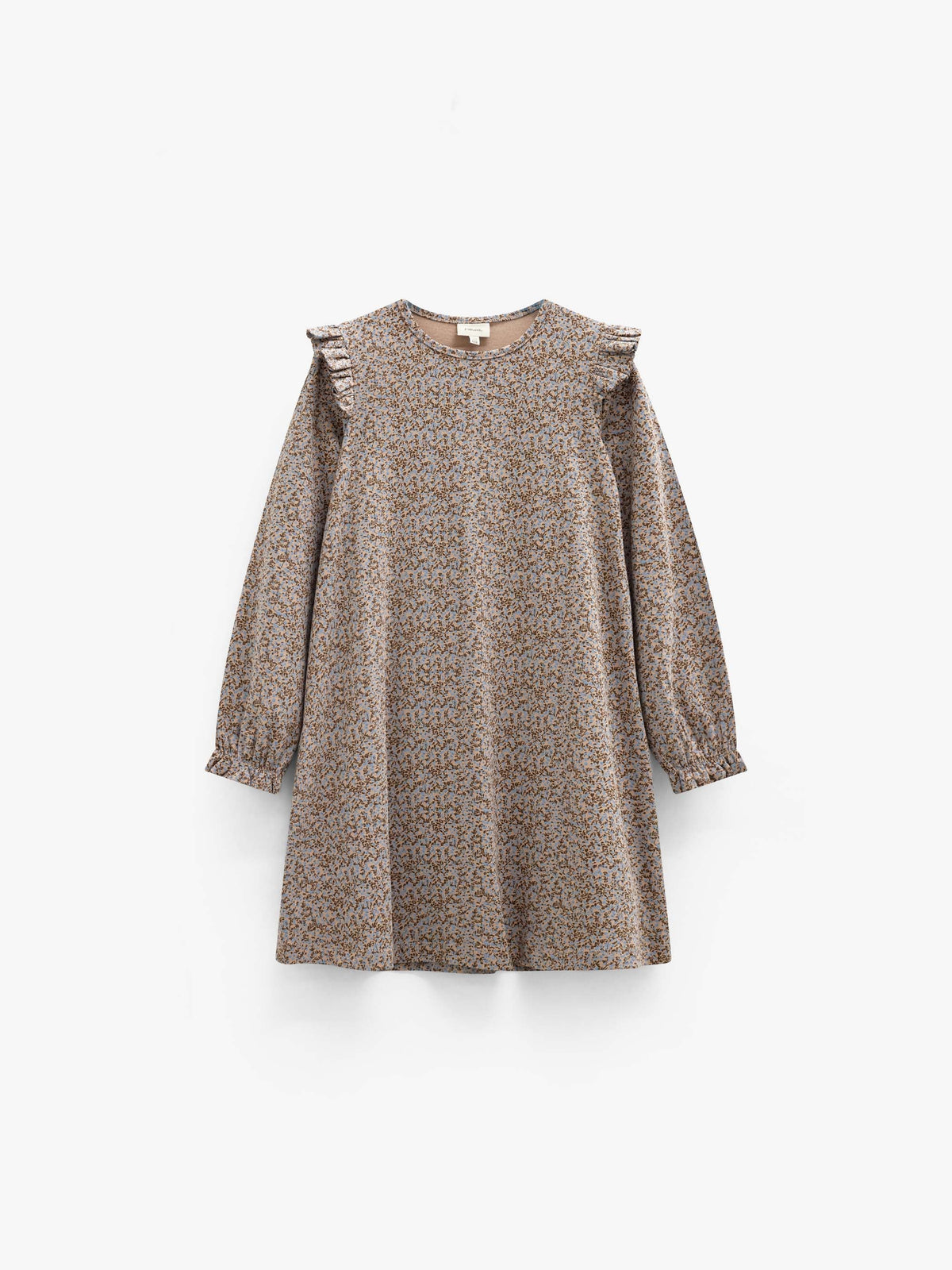 Småblomstret jerseykjole Kids - Blue/Brown | 101553 Heidi