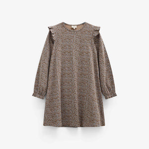 Småblomstret jerseykjole Kids - Blue/Brown | 101553 Heidi