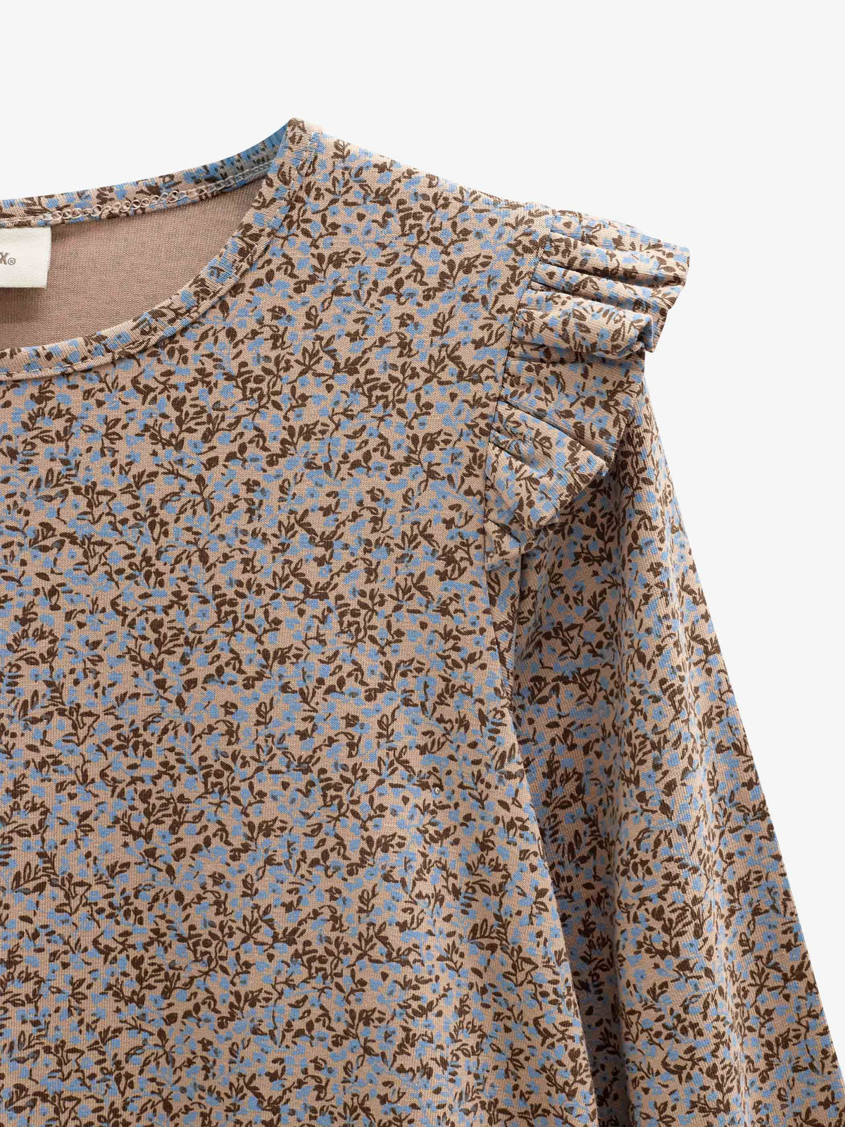 Småblomstret jerseykjole Kids - Blue/Brown | 101553 Heidi