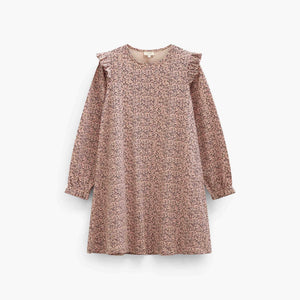 Småblomstret jerseykjole Tween - Rose/Bordeaux | 101556 Heidi
