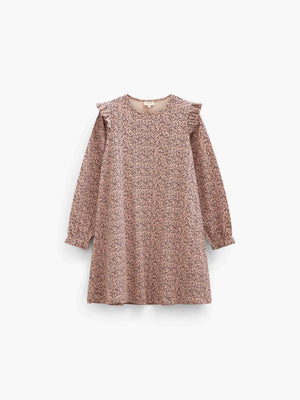 Småblomstret jerseykjole Kids - Rose/Bordeaux | 101555 Heidi
