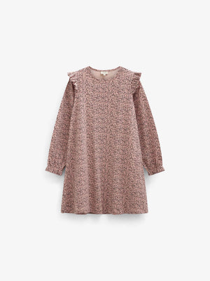 Småblomstret jerseykjole Kids - Rose/Bordeaux | 101555 Heidi