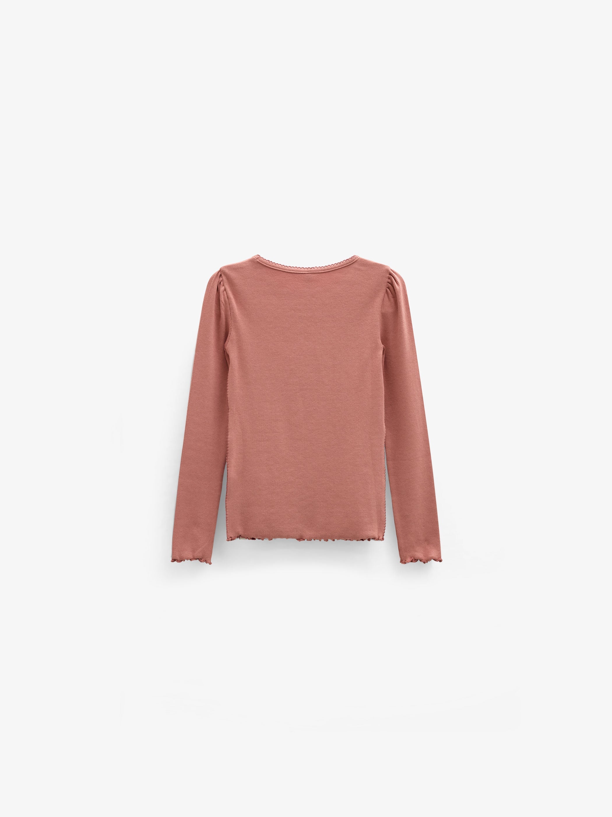 Ribbet langærmet T-shirt i modalblanding Tween - Dusty Rose | 101560 Lottie