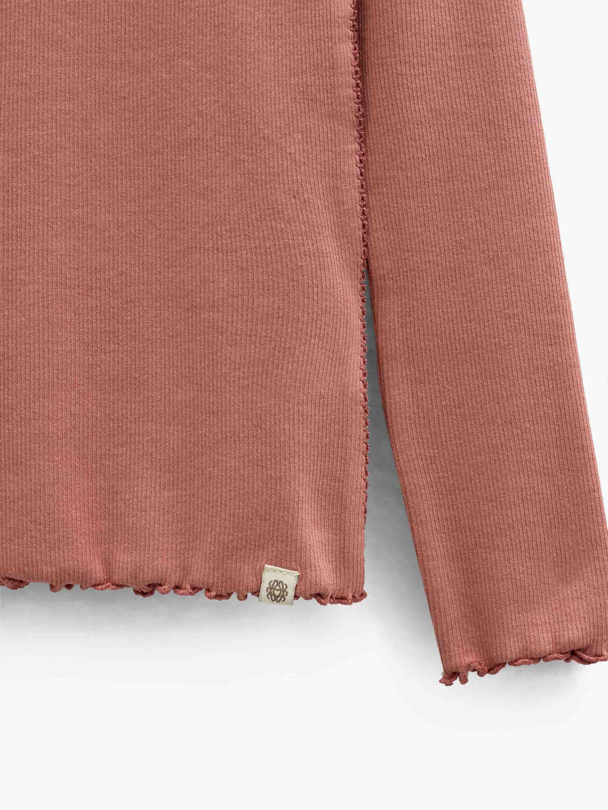 Ribbet langærmet T-shirt i modalblanding Kids - Dusty Rose | 101559 Lottie