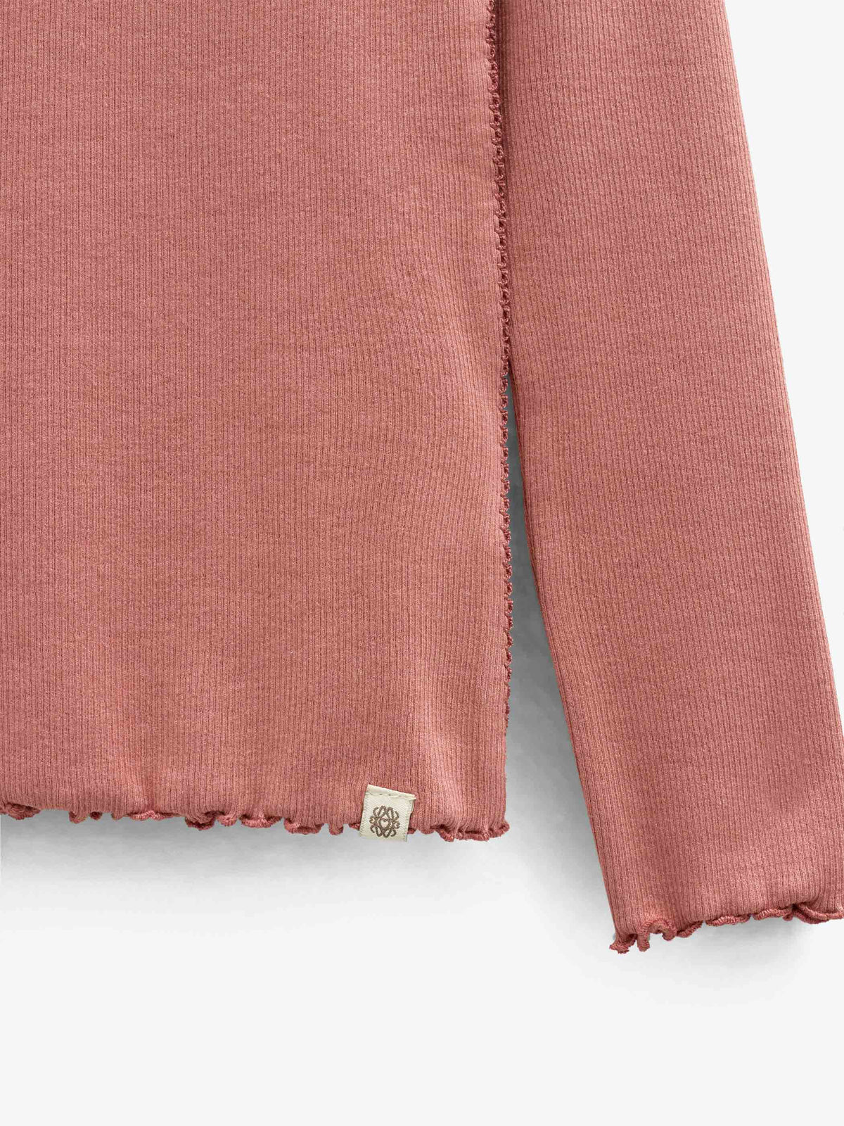 Ribbet langærmet T-shirt i modalblanding Tween - Dusty Rose | 101560 Lottie