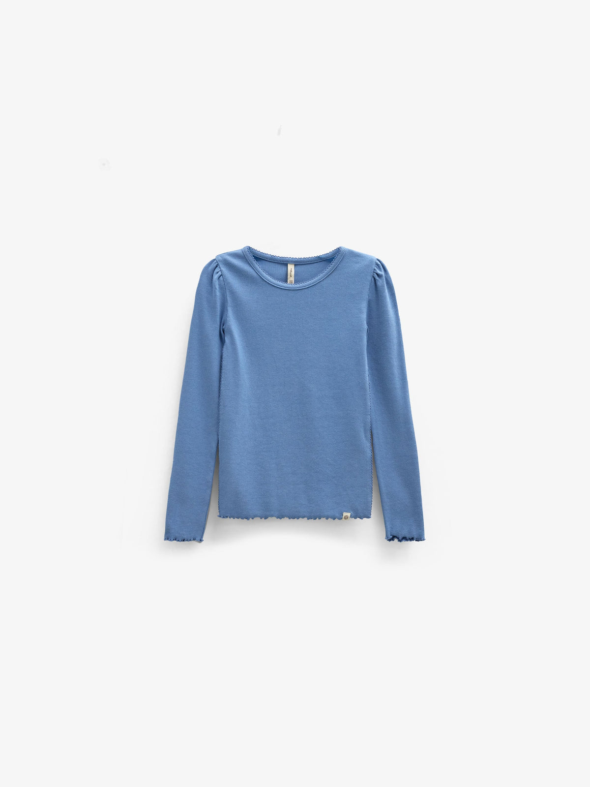 Ribbet langærmet T-shirt i modalblanding Kids - Dusty Blue | 101563 Lottie