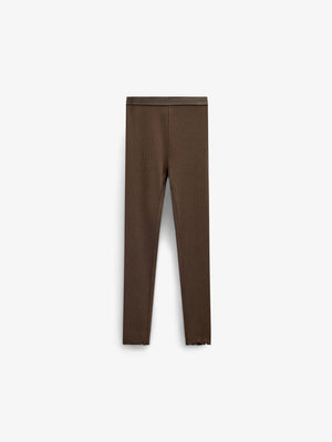 Ribbede leggings i modalblanding Kids - Brown | 101565 Lottie