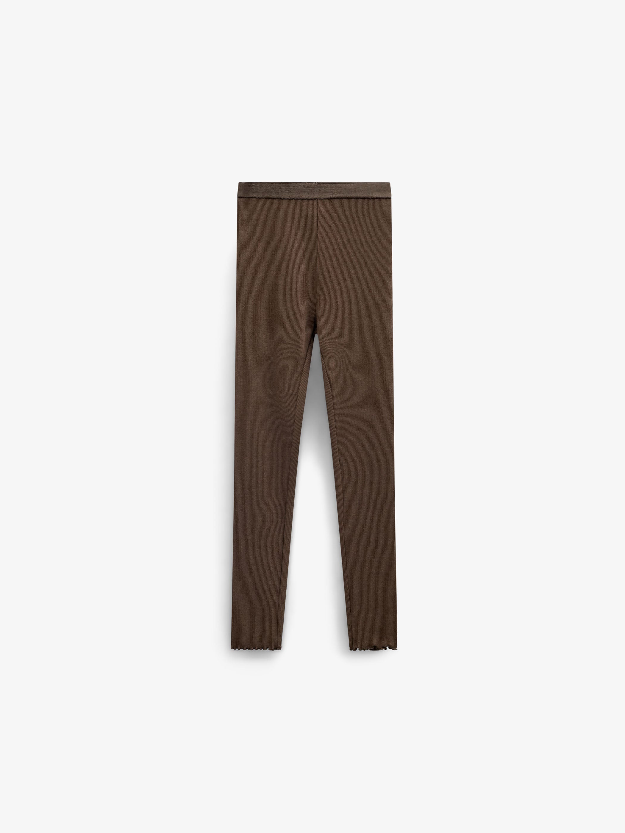 Ribbede leggings i modalblanding Tween - Brown | 101566 Lottie