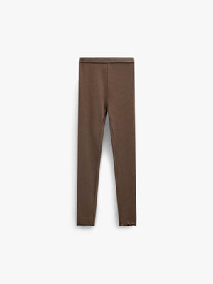 Ribbede leggings i modalblanding Tween - Brown | 101566 Lottie