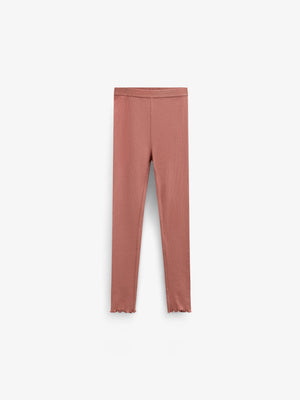 Ribbede leggings i modalblanding Tween - Dusty Rose | 101568 Lottie