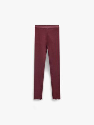 Ribbede leggings i modalblanding Tween - Bordeaux | 101570 Lottie
