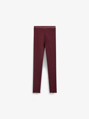 Ribbede leggings i modalblanding Tween - Bordeaux | 101570 Lottie