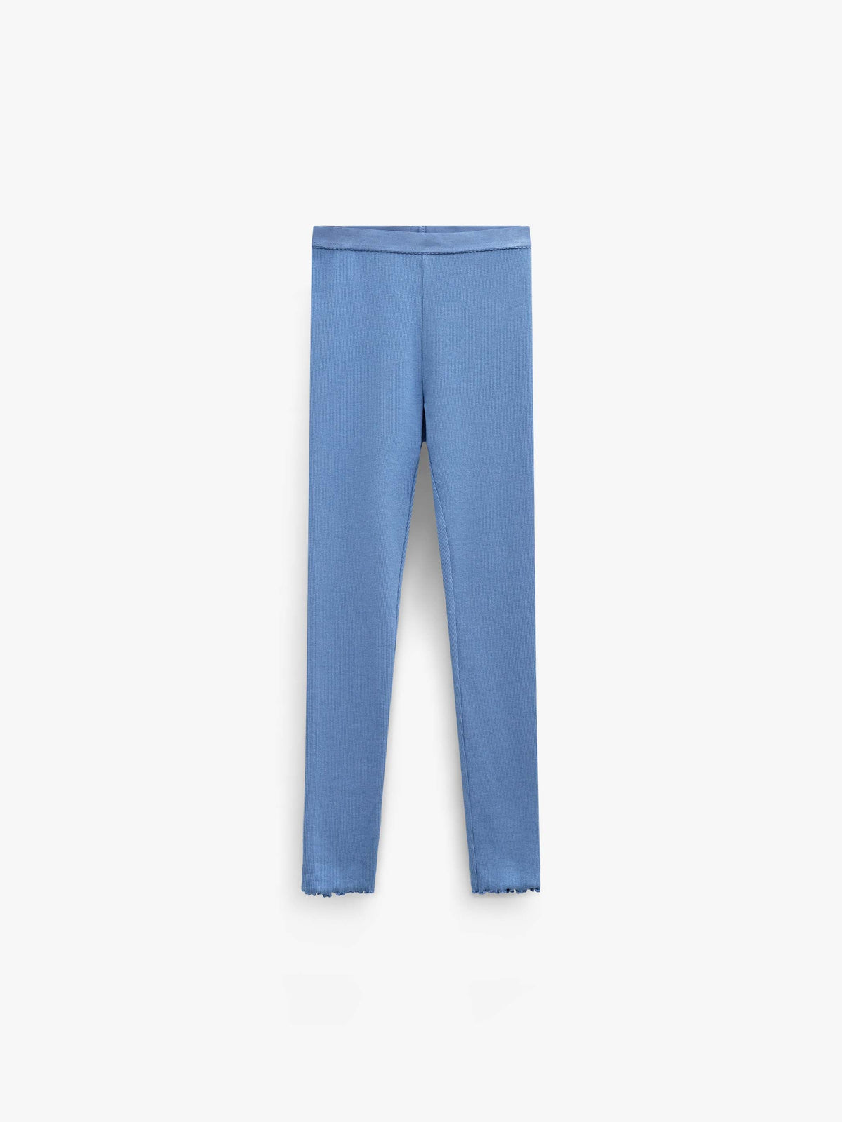 Ribbede leggings i modalblanding Kids - Dusty Blue | 101571 Lottie