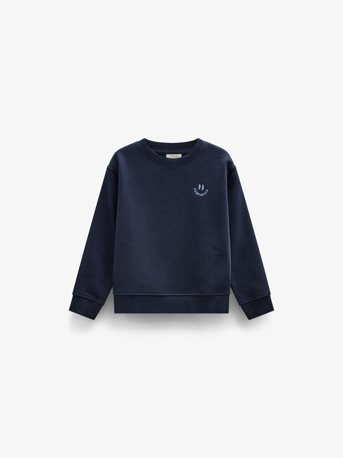 Rundhalset sweatshirt med smiley broderi Tween - Navy | 101574 Andrew