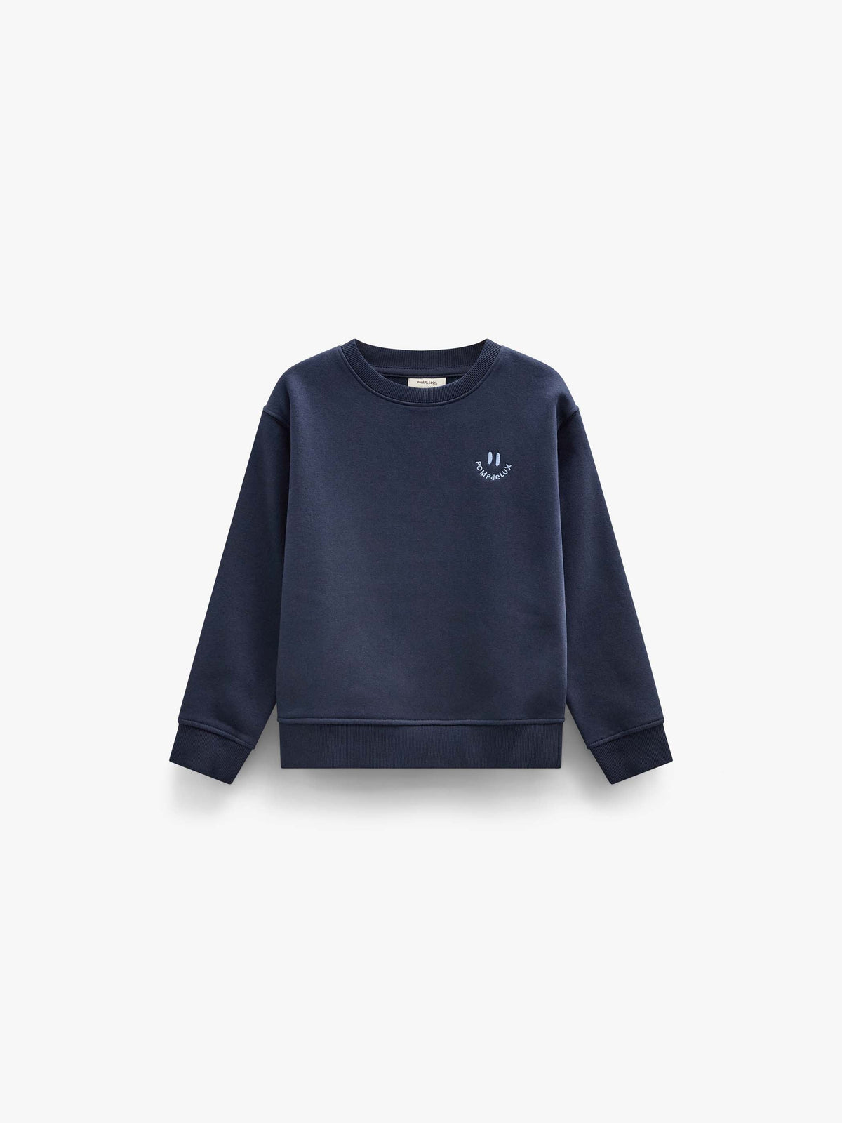 Rundhalset sweatshirt med smiley broderi Tween - Navy | 101574 Andrew