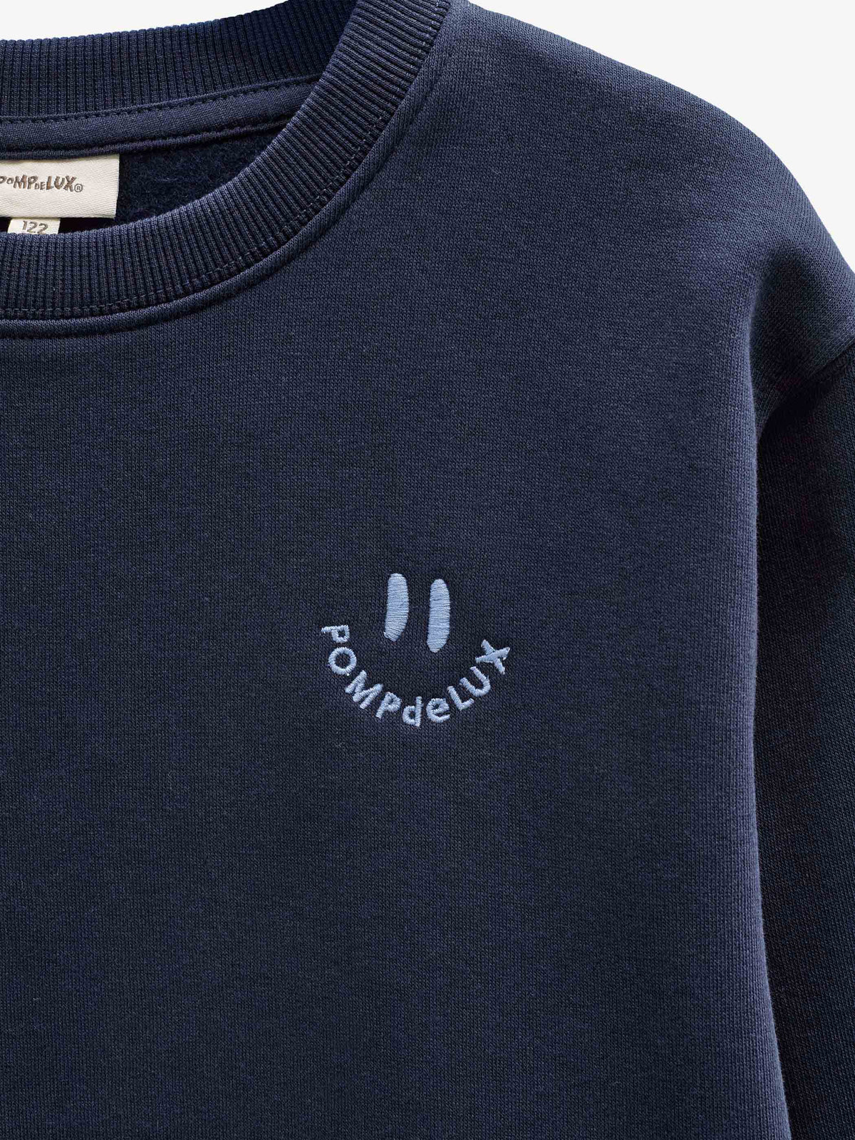 Rundhalset sweatshirt med smiley broderi Tween - Navy | 101574 Andrew