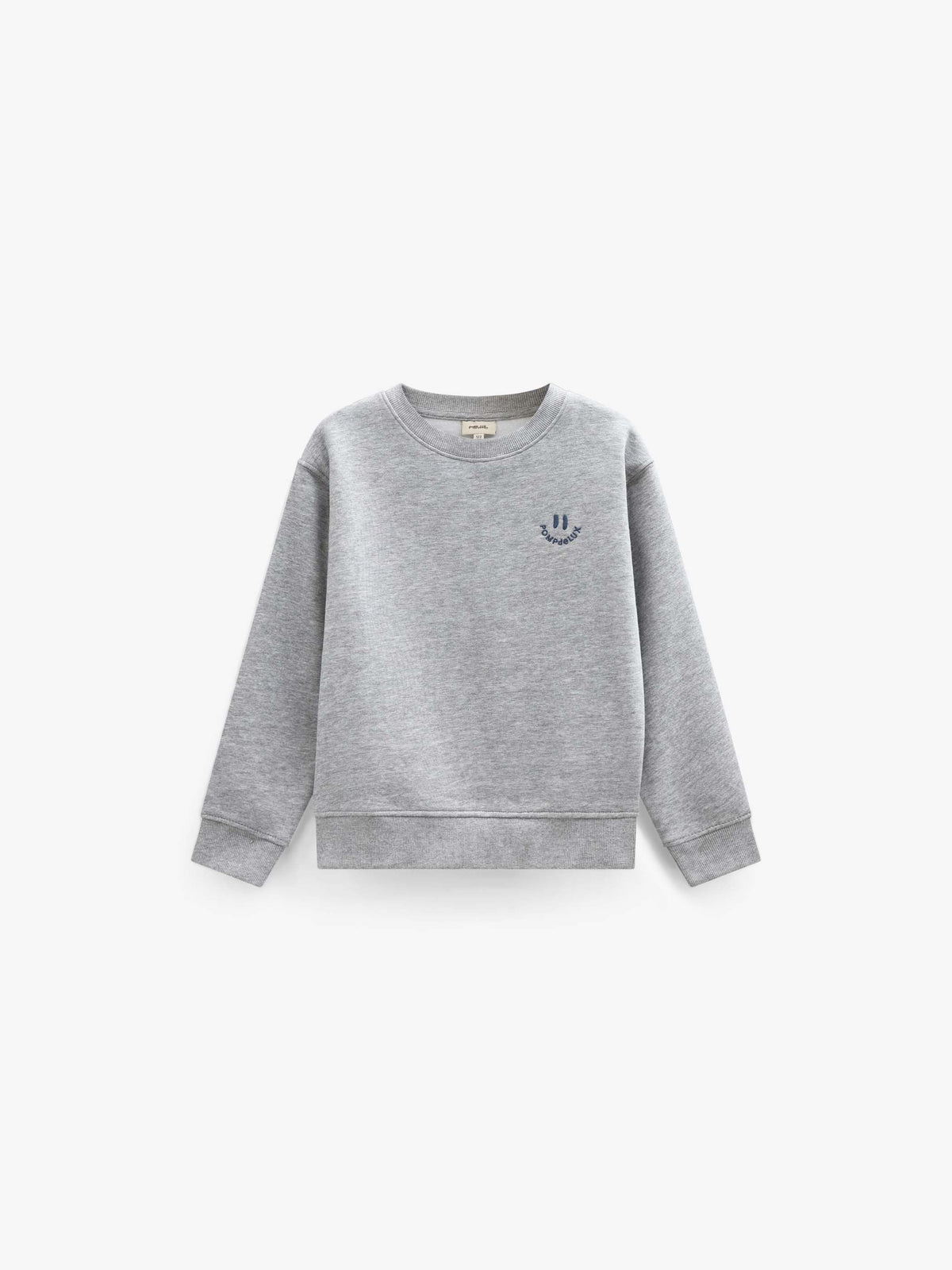 Rundhalset sweatshirt med smiley broderi Tween - Grey Melange | 101578 Andrew
