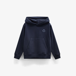 Hoodie med smiley broderi Tween - Navy | 101580 Andrew