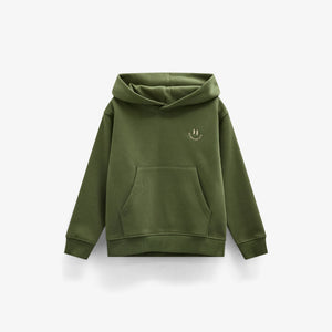 Hoodie med smiley broderi Kids - Moss Green | 101581 Andrew