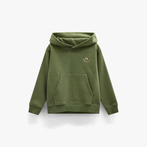 Hoodie med smiley broderi Kids - Moss Green | 101581 Andrew